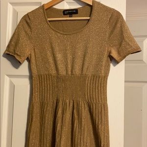 Gold mid length dress